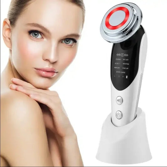 7-in-1 Portable Electric Skin Care Device for Home Use - Face Lift, Massage, Whitening, and Skin Tightening with Heat and Vibration Features